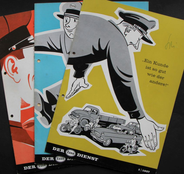"Der Esso Dienst" Gasstation-Magazine 1957 three issues (8854)
